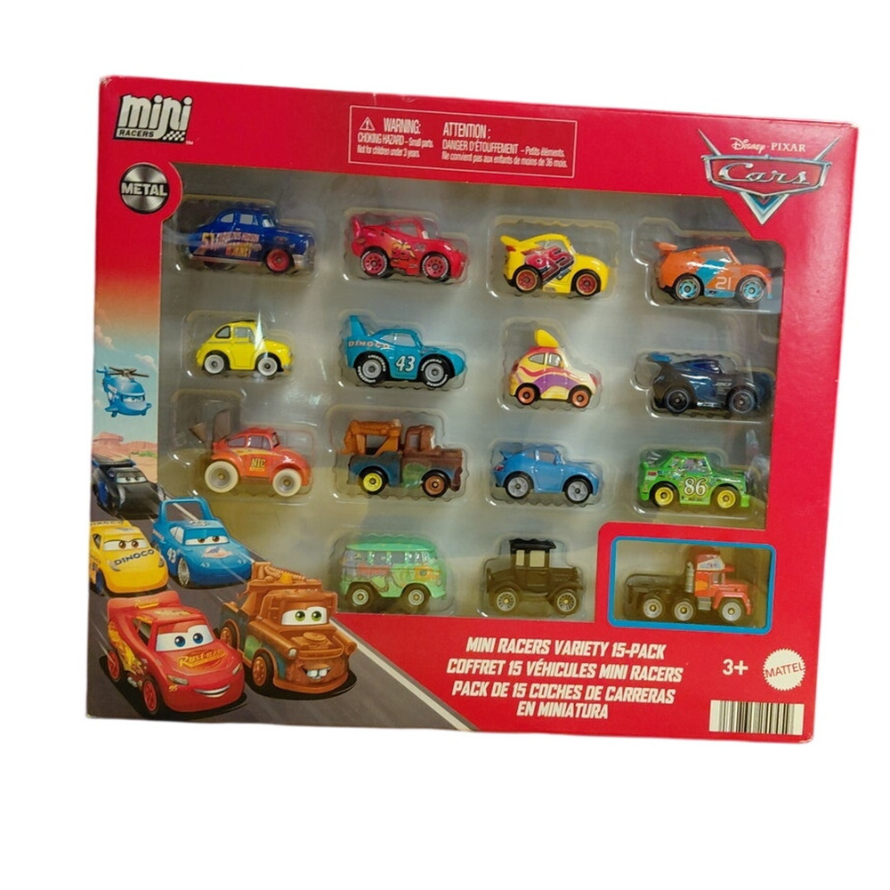 DISNEY PIXAR CARS DIE CAST MINI RACERS JOCKO FLOCKO MACK 15 PACK NWT